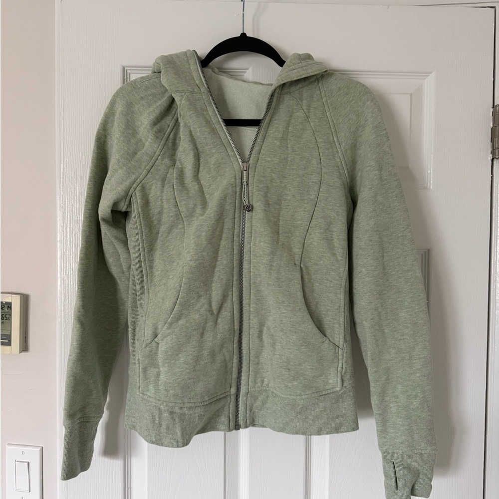Lululemon Light Green Scuba Zip-Up Hoodie